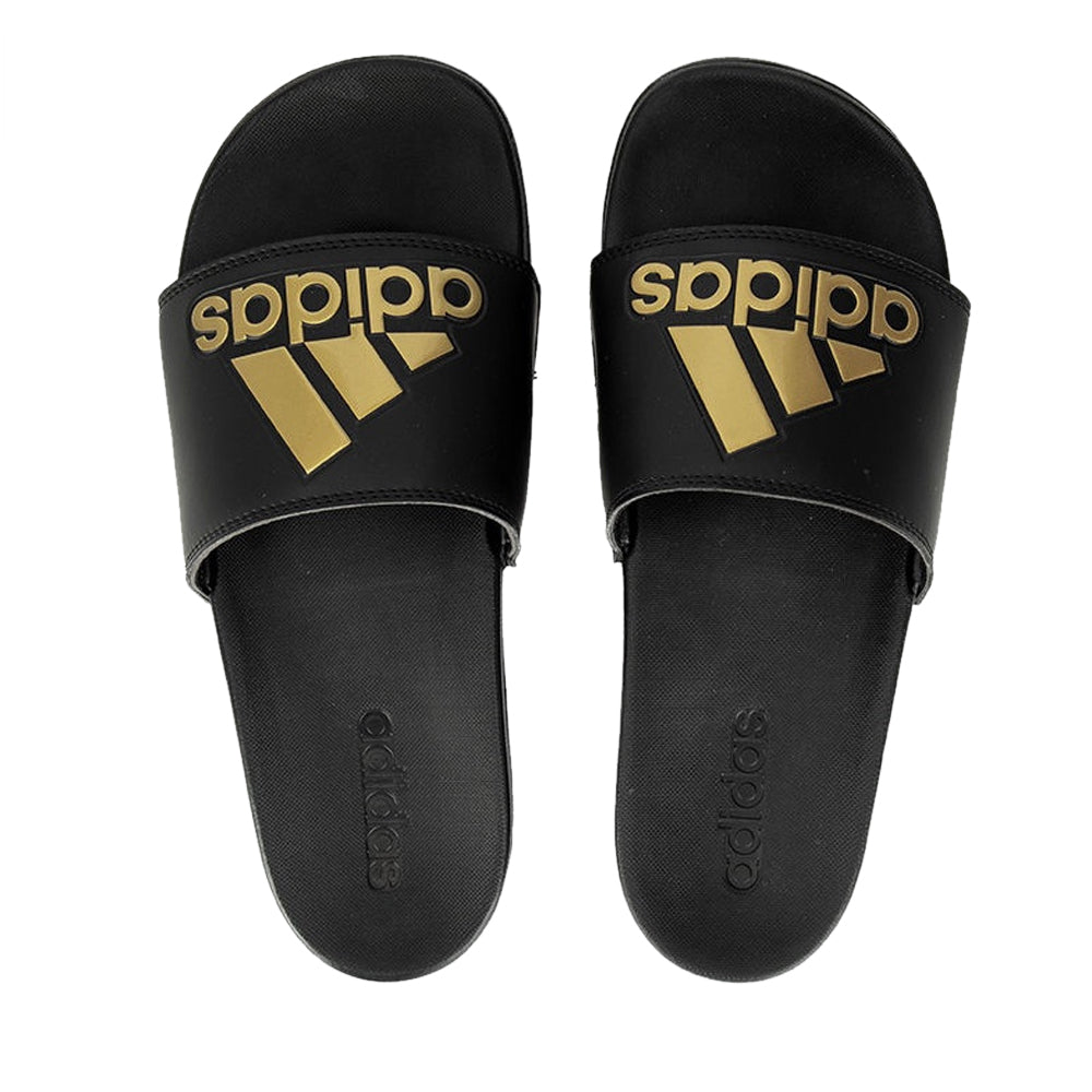 lunch Ontcijferen Verenigen adidas Men's Adilette Comfort Slides Core Black Metallic Gold - Toby's  Sports