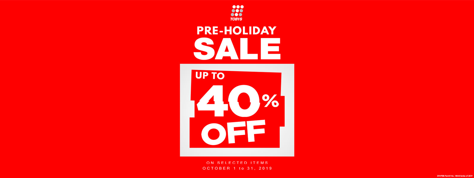 Pre-Holiday Sale 2019