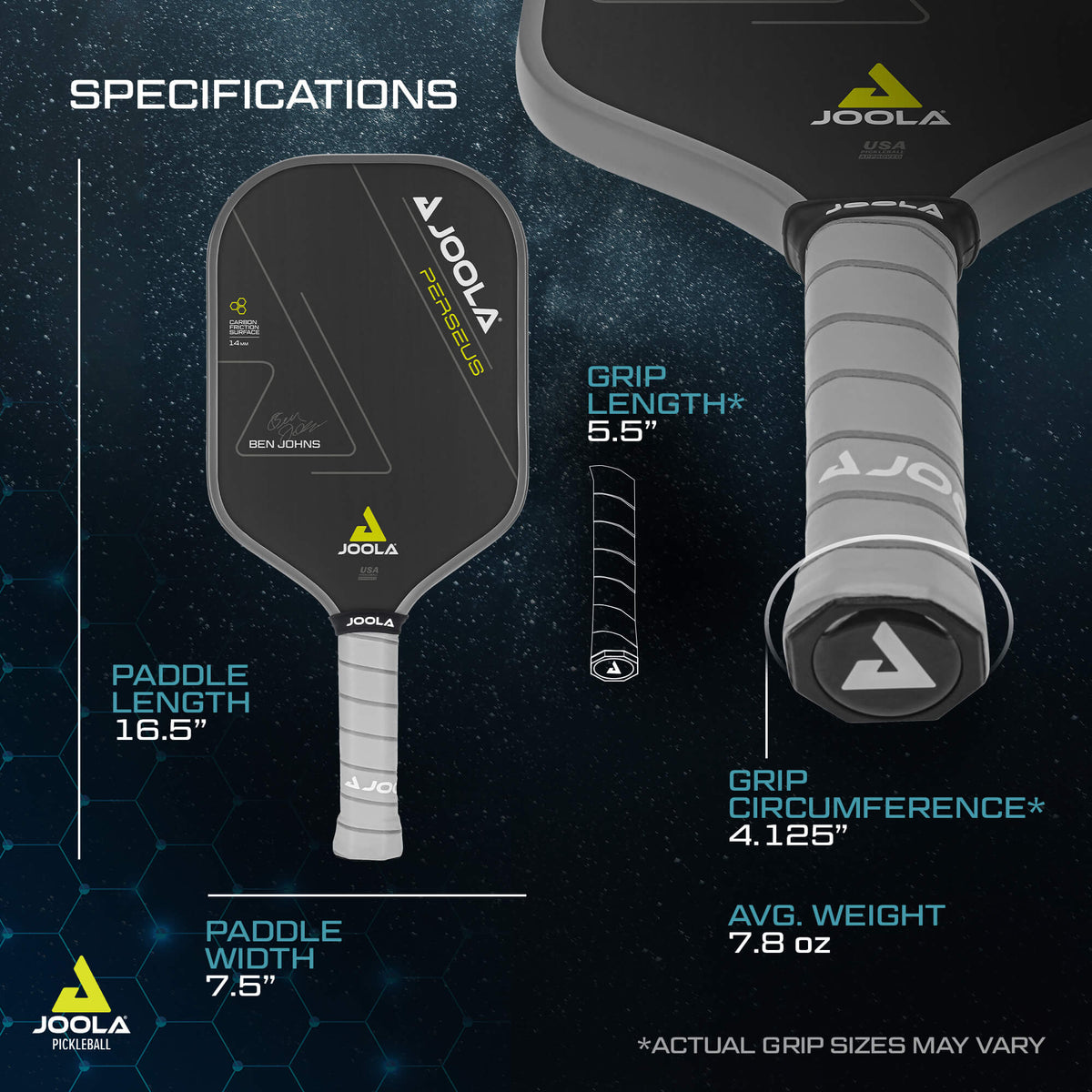 JOOLA Ben Johns Perseus CFS 14 Pickleball Paddle