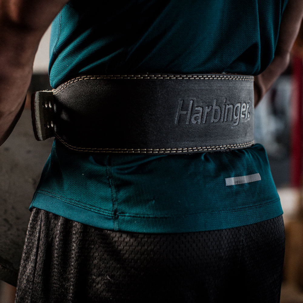 Harbinger 4" Padded Leather Weightlifting Belt