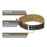 Harbinger 4" Padded Leather Weightlifting Belt