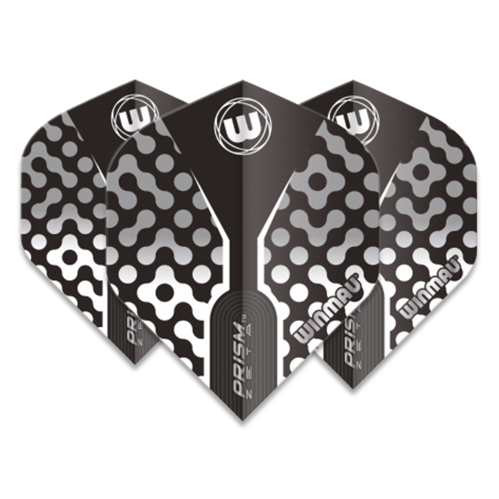 Winmau Prism Zeta Standard Black, White and Grey Darts Flights