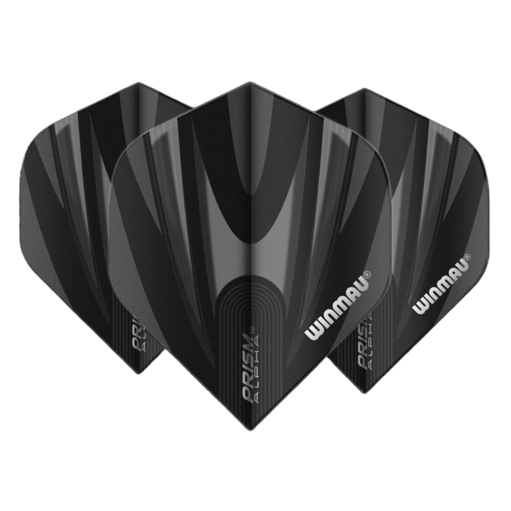 Winmau Prism Alpha Black and Grey Darts Flights