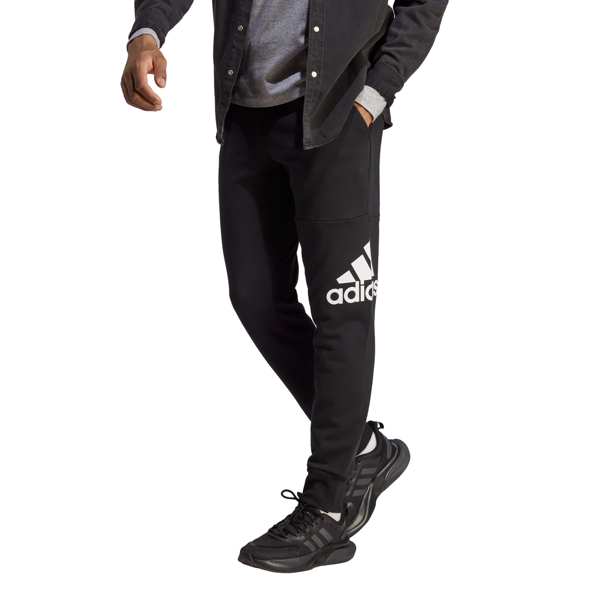 adidas Men's Essentials French Terry Tapered Cuff Logo Pants