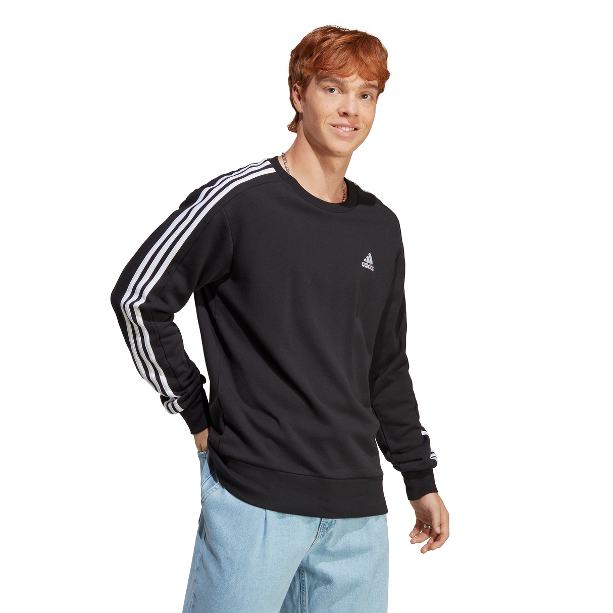 adidas Men's Essentials French Terry 3-Stripes Sweatshirt