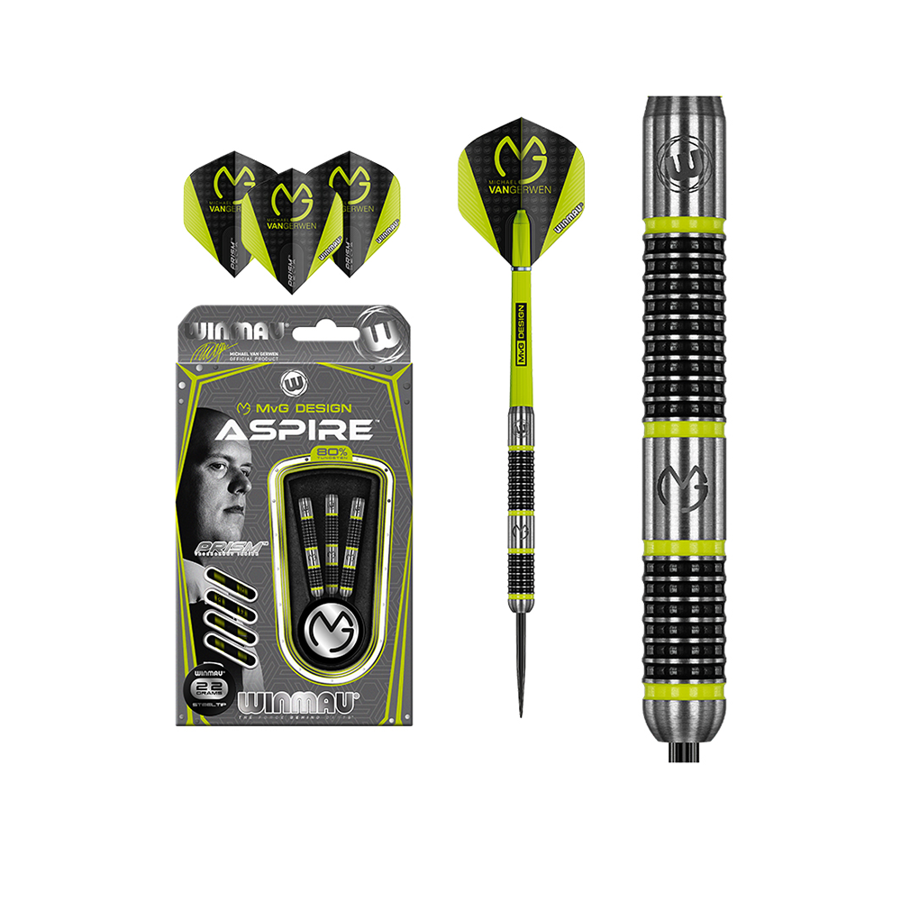 Winmau MVG Design Aspire 80% Tungsten Alloy Steeltip Darts