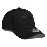 FexPro Men's NBA 3D All Black Embroidery Curved Cap - Bulls