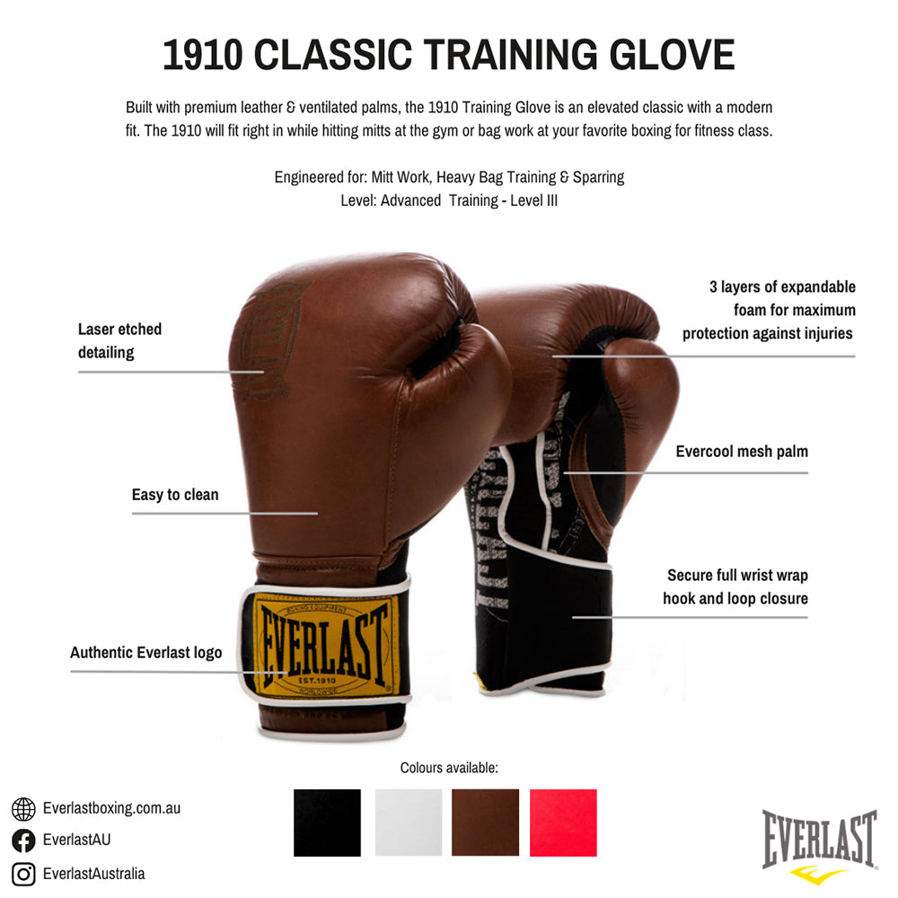 Everlast 1910 Classic 14oz Brown Training Gloves