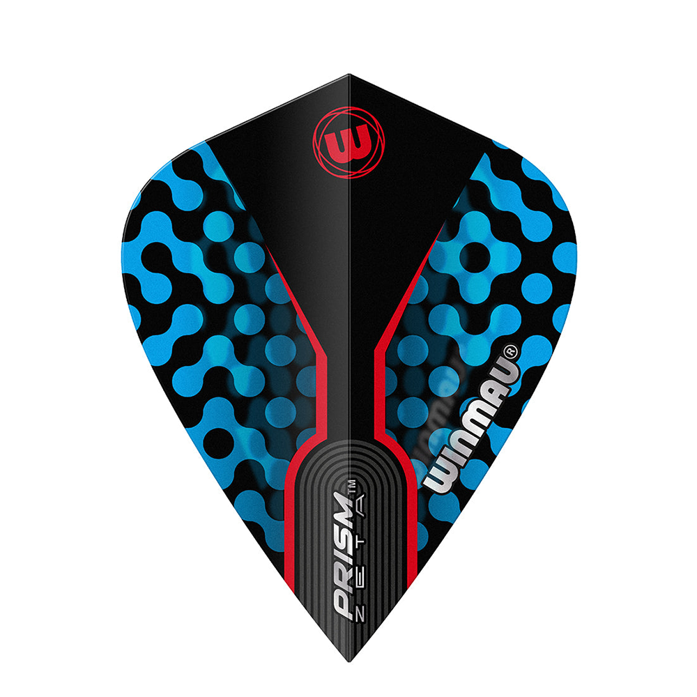 Winmau Prism Zeta Blue, Black & Red Kite Dart  Flights