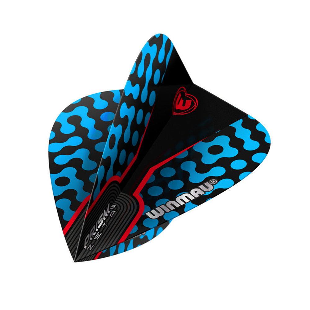 Winmau Prism Zeta Blue, Black & Red Kite Dart  Flights