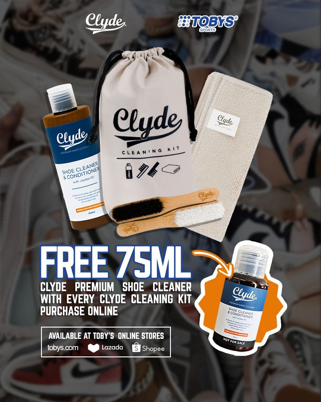 Clyde Shoe Cleaner and Conditioner 75ml (NOT FOR SALE)