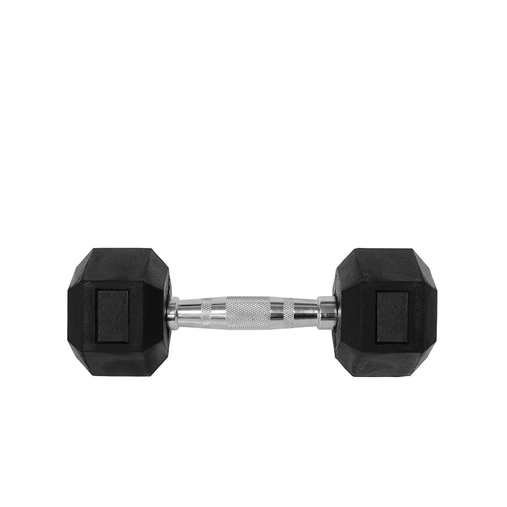 Core Rubber Hex Dumbbell Black Grey Toby s Sports