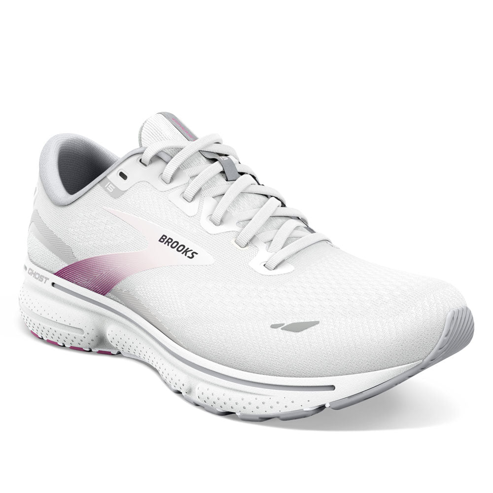Brooks Ghost 15 Running Shoe (Women) - White/Ebony/Oyster – The