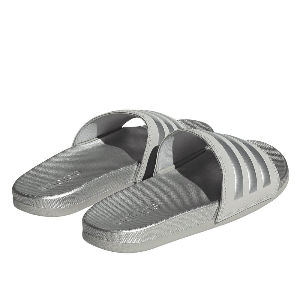 adidas Women s Adilette Comfort Slides Grey Two Silver Metallic