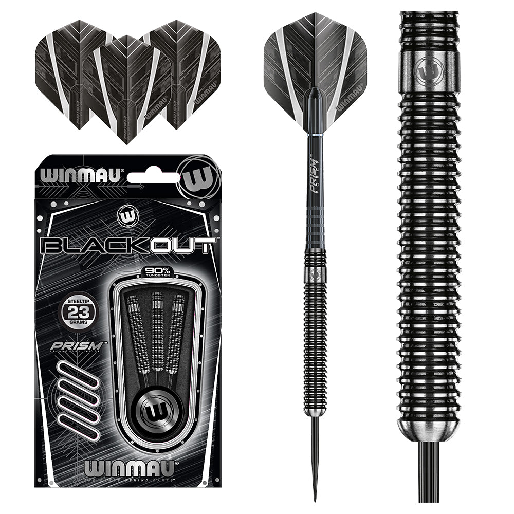 Winmau Blackout 90% Tungsten 23 grams Steeltip Darts